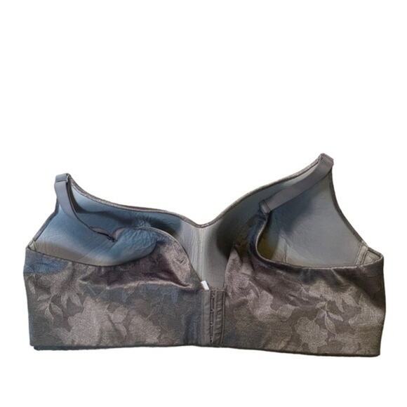 Cacique Lightly Lined No Wire Bra Gray Floral Size 44DD - Picture 2 of 8